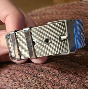 Vintage Silver Stainless Steel Mesh Buckle Bracelet. Waterproof.